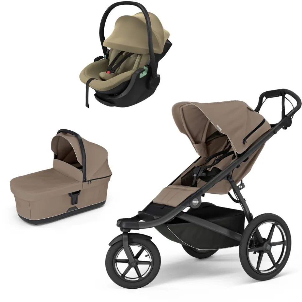 Poussette trio urban glide 3 + siège auto maple faded khaki + nacelle urban glide tinted taupe