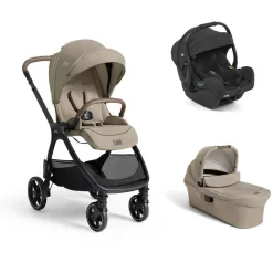 Poussette trio valora + siège auto i-gemm 3 raven + nacelle ramble xl sandstone