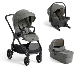 Poussette trio valora + siège auto sprint r129 + nacelle ramble xl evergreen
