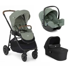 Poussette trio versatrax laurel + siège auto i-snug 2 + nacelle ramble xl raven