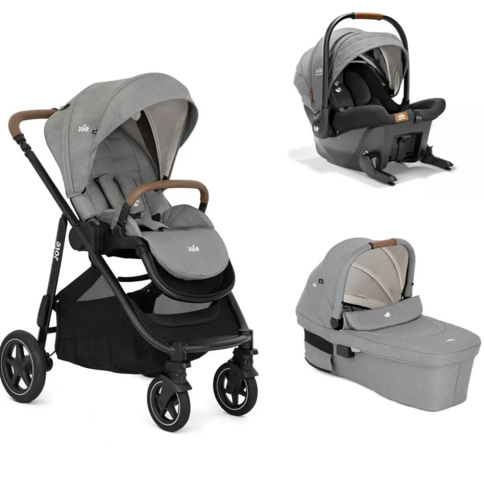 Poussette trio versatrax pebble + siège auto sprint carbon + nacelle ramble xl pebble gris