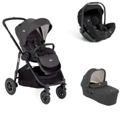Poussette trio versatrax shale + siège auto i-level pro eclipse + nacelle ramble xl raven