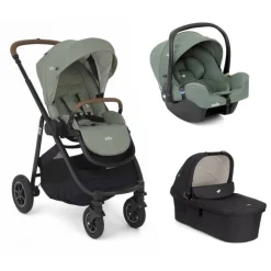 Poussette trio versatrax + siège auto i-snug 2 laurel + nacelle ramble xl shale vert / noir