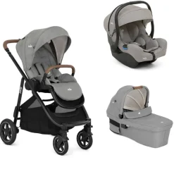 Poussette trio versatrax + siège auto i-gemm 3 + nacelle ramble xl pebble gris