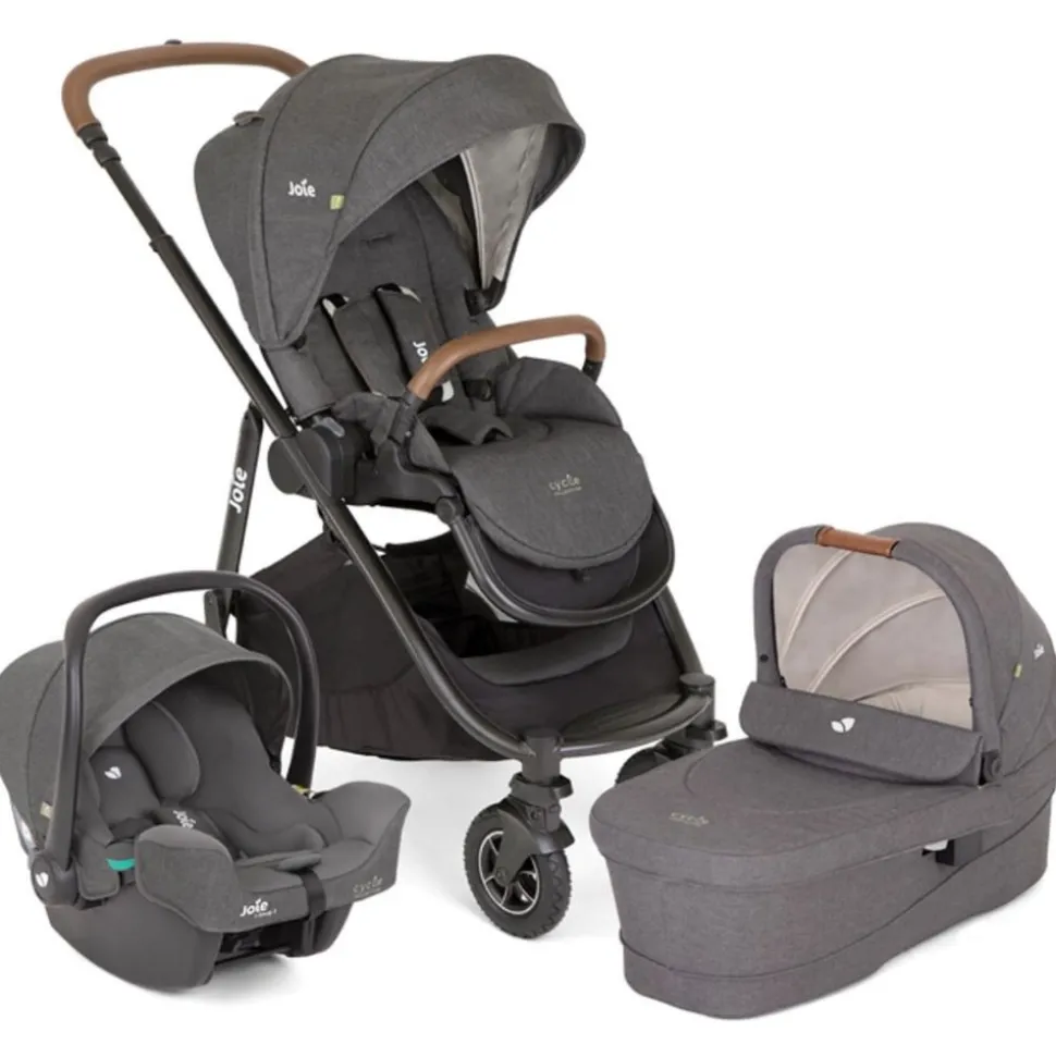Poussette trio versatrax + siège auto i-snug 2 + nacelle ramble xl shell gray gris
