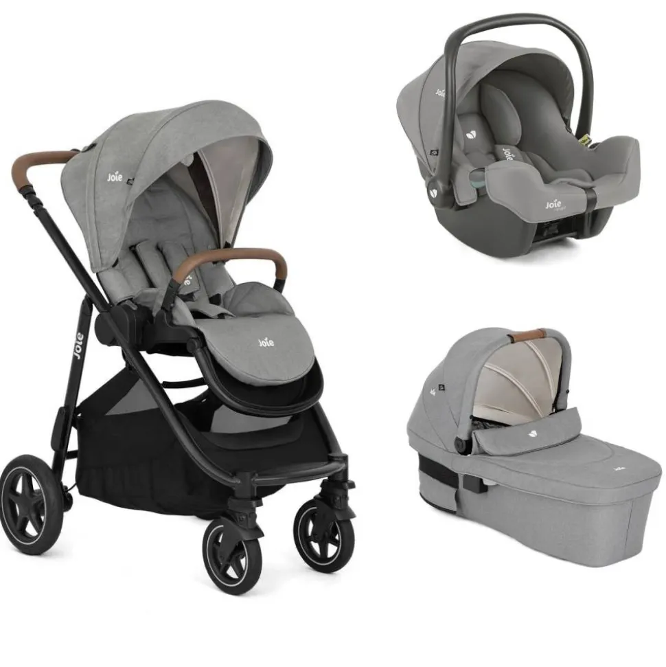 Poussette trio versatrax + siège auto i-snug 2 + nacelle ramble xl pebble gris