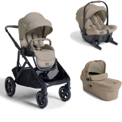 Poussette trio versiti + siège auto sprint + nacelle ramble xl signature sandstone beige