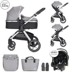 Poussette trio viola gris avec siège auto spirit