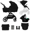 Poussette trio yoxi 3 en1 pure black