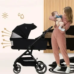 Poussette trio yoxi 3 en1 pure black