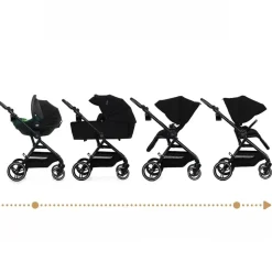 Poussette trio yoxi 3 en1 pure black