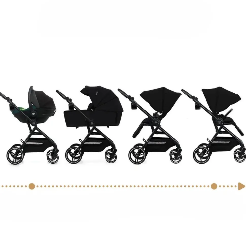 Poussette trio yoxi 3 en1 pure black