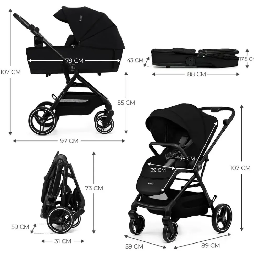 Poussette trio yoxi 3 en1 pure black
