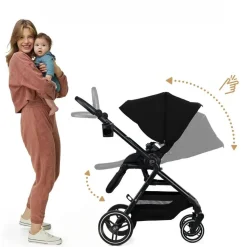 Poussette trio yoxi 3 en1 pure black