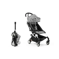 Poussette trio yoyo 3 - châssis blanc pack 6+ siège auto izi go modular x2 by besafe + nacelle zebra / noir