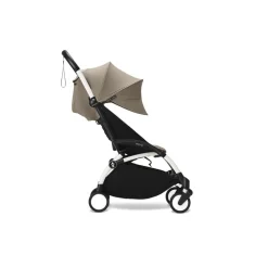 Poussette trio yoyo 3 - châssis blanc pack 0+ & 6+ taupe + siège auto izi go modular x2 by besafe