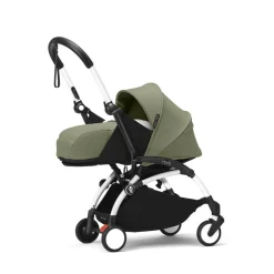 Poussette trio yoyo 3 - châssis blanc pack 0+ & 6+ olive + siège auto izi go modular x2 by besafe