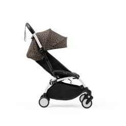 Poussette trio yoyo 3 pack 0+ et 6+ + siège auto pebble 360 pro² black - châssis blanc - leopard / noir