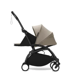 Poussette trio yoyo 3 pack 0+ & 6+ et siège auto aton b2 black - châssis blanc - taupe