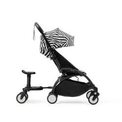 Poussette trio yoyo 3 pack 6+ et siège auto aton b2 black + nacelle yoyo - chassis noir - zebra / noir