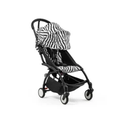 Poussette trio yoyo 3 pack 6+ et siège auto aton b2 black + nacelle yoyo - chassis noir - zebra / noir