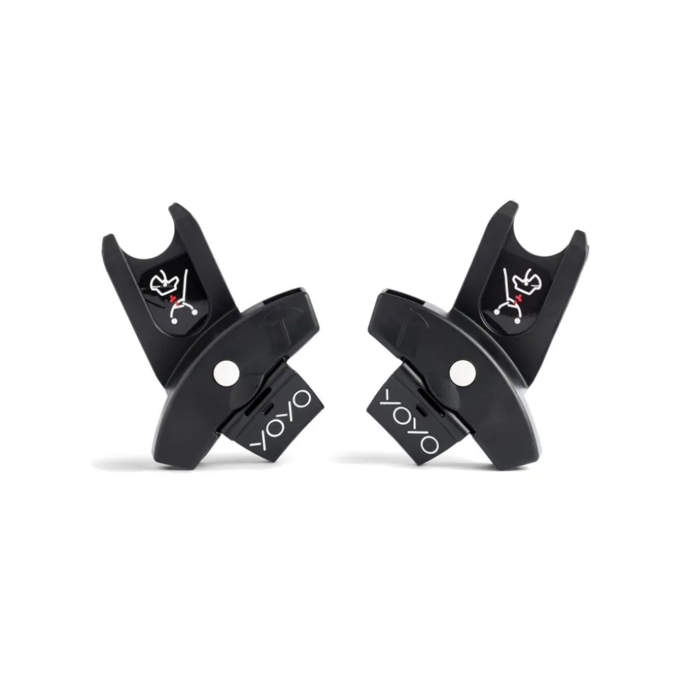 Poussette trio yoyo 3 pack 6+ et siège auto aton b2 black + nacelle yoyo - chassis blanc - léopard / noir
