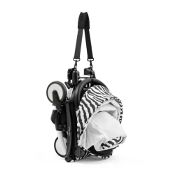 Poussette trio yoyo 3 pack 6+ et siège auto cloud g3 black + nacelle yoyo - chassis blanc - zebra / noir