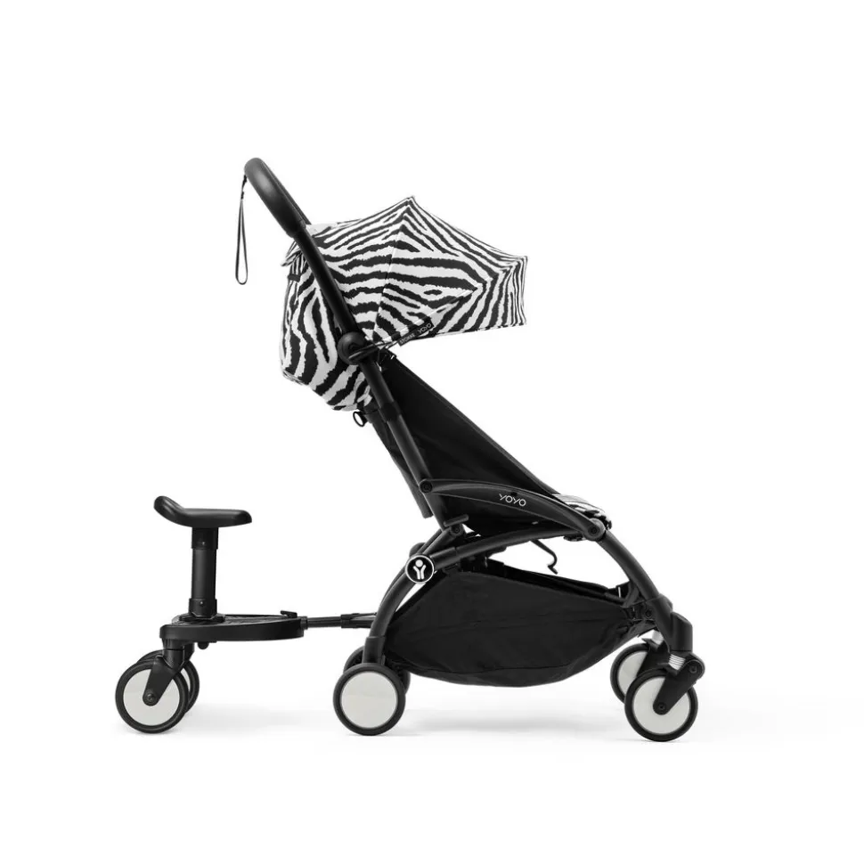 Poussette trio yoyo 3 pack 6+ et siège auto cloud g3 black + nacelle yoyo - chassis noir - zebra / noir