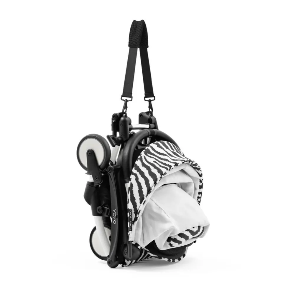 Poussette trio yoyo 3 pack 6+ et siège auto pebble 360 pro² + nacelle yoyo - chassis blanc - zebra / noir