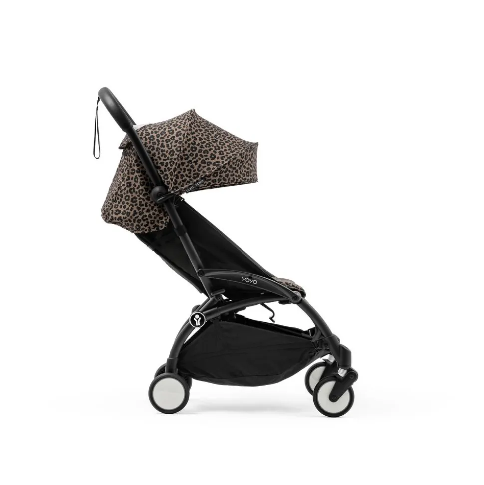 Poussette trio yoyo 3 pack 6+ et siège auto pebble 360 pro² + nacelle yoyo - chassis noir - leopard / noir