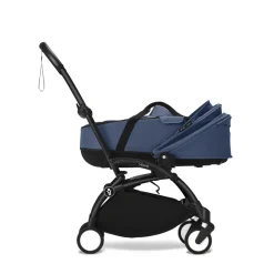 Poussette trio yoyo 3 pack 6+ + siège auto cloud t plus black + nacelle yoyo - châssis noir - bleu air france
