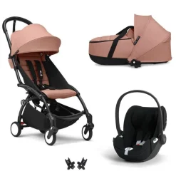 Poussette trio yoyo 3 pack 0+ & 6+ + siège auto cloud t plus black - châssis blanc - bleu air france