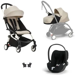 Poussette trio yoyo 3 pack 0+ & 6+ + siège auto cloud t plus black - châssis blanc - bonpoint