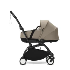 Poussette trio yoyo 3 pack 6+ + siège auto cloud t plus black + nacelle yoyo - châssis blanc - taupe