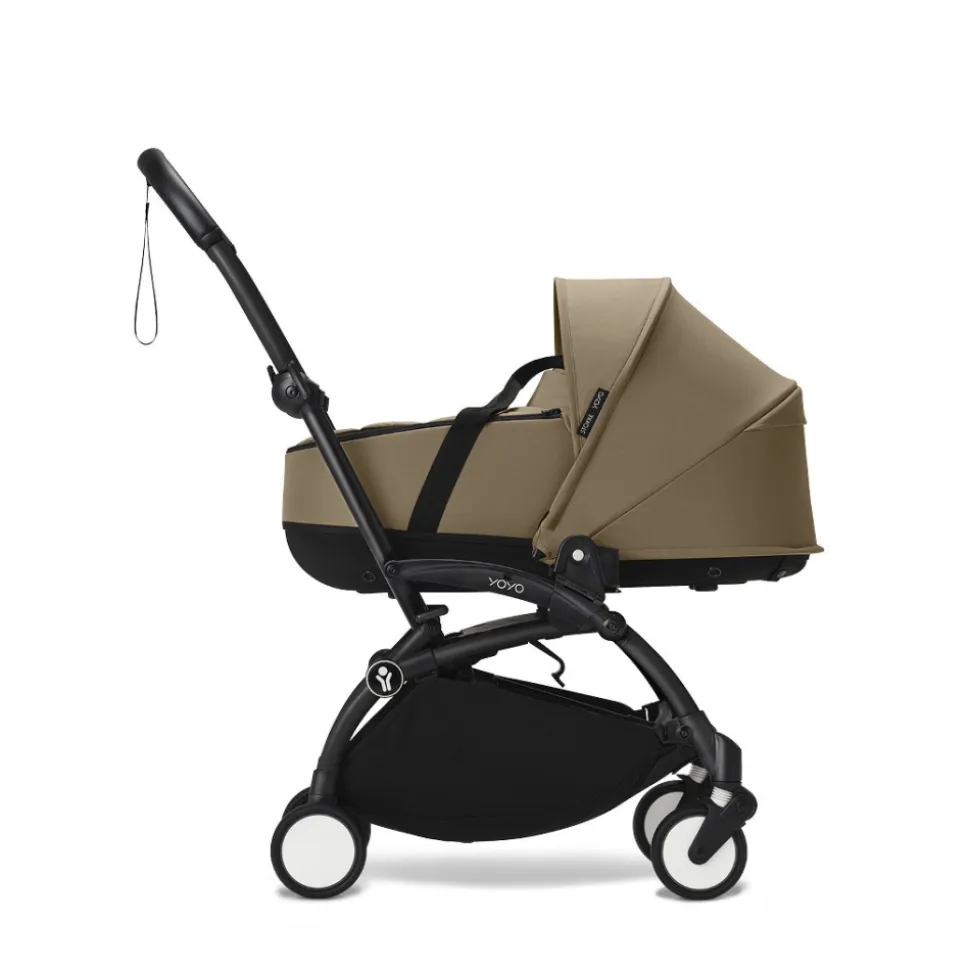 Poussette trio yoyo 3 + siège auto cloud t black + nacelle - châssis blanc - toffee