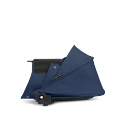 Poussette trio yoyo 3 + siège auto cloud t black + nacelle - châssis blanc - bleu air france