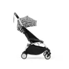 Poussette trio yoyo 3 + siège auto cloud t black + nacelle - châssis blanc - zebra / noir