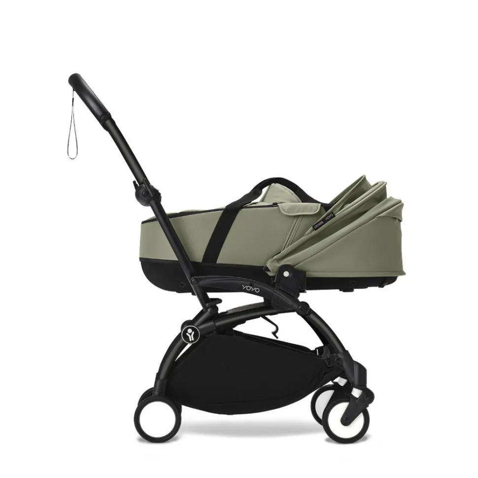 Poussette trio yoyo 3 + siège auto cloud t black + nacelle - châssis noir - olive