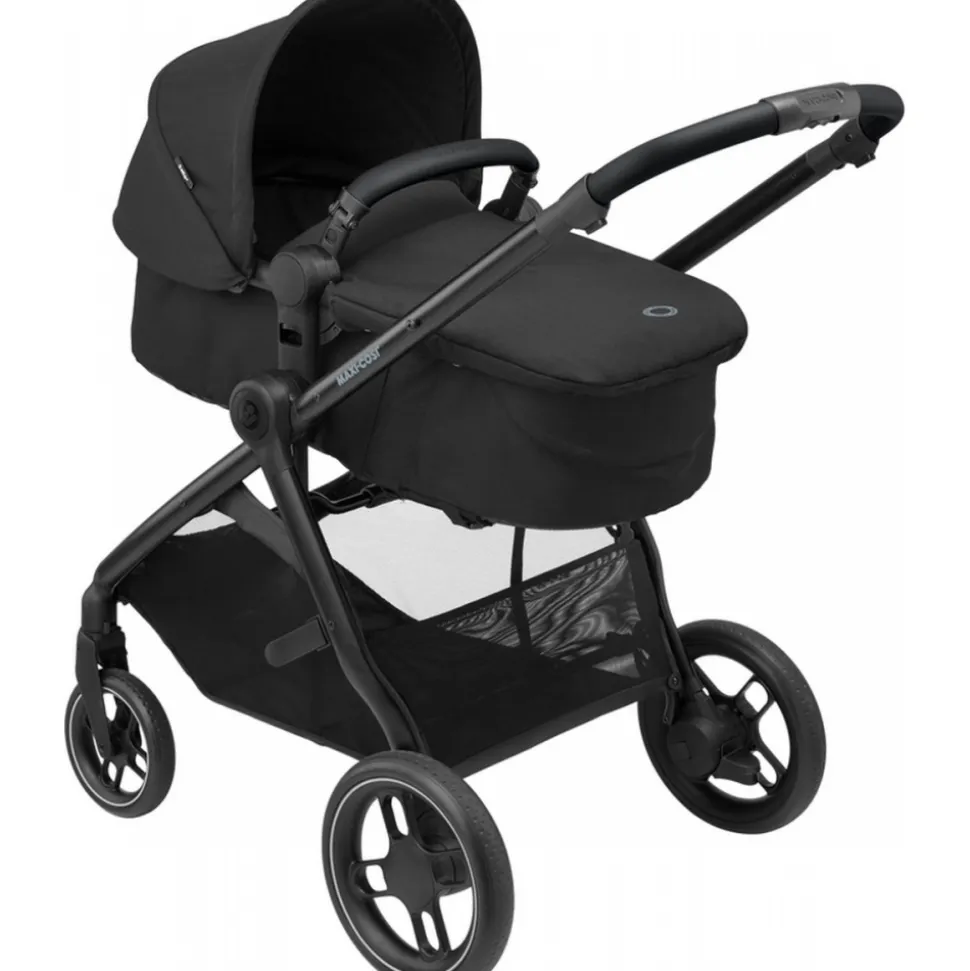 Poussette trio zelia 3 essential black + siège auto cabriofix i-size + nacelle