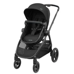 Poussette trio zelia 3 essential black + siège auto cabriofix i-size + nacelle