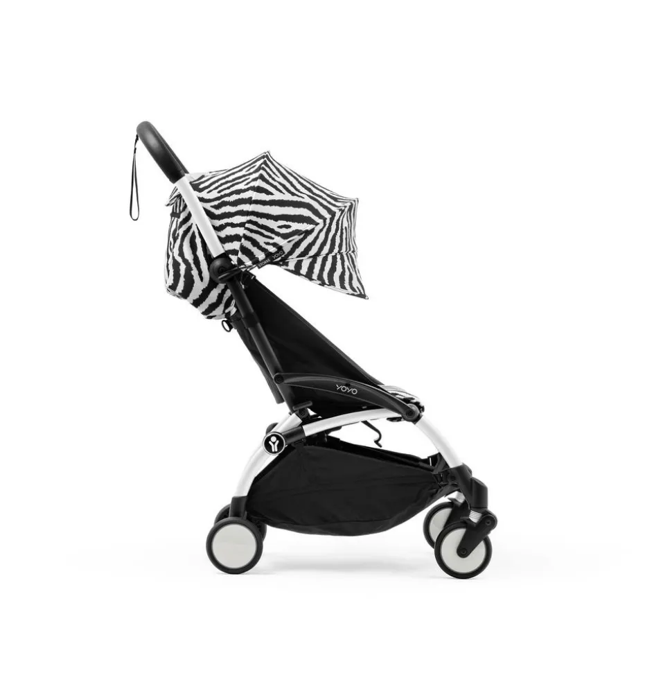 Poussette yoyo 3 châssis blanc pack 6+ zebra - wild collection