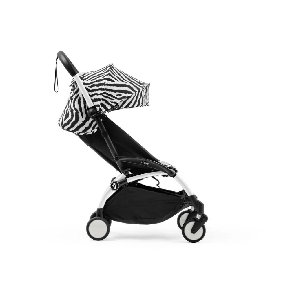 Poussette yoyo 3 châssis blanc pack 6+ zebra - wild collection