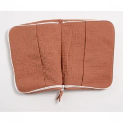 Protège carnet de santé bébé uni terracotta
