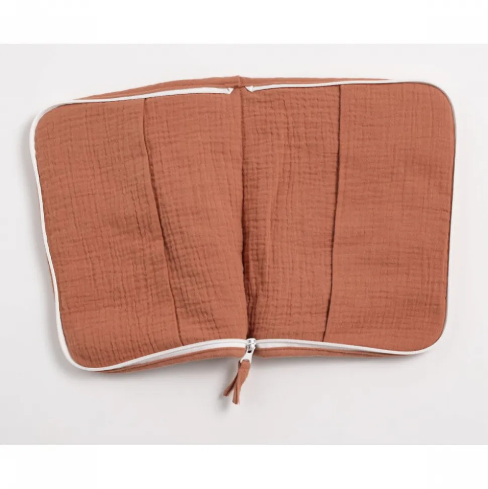 Protège carnet de santé bébé uni terracotta