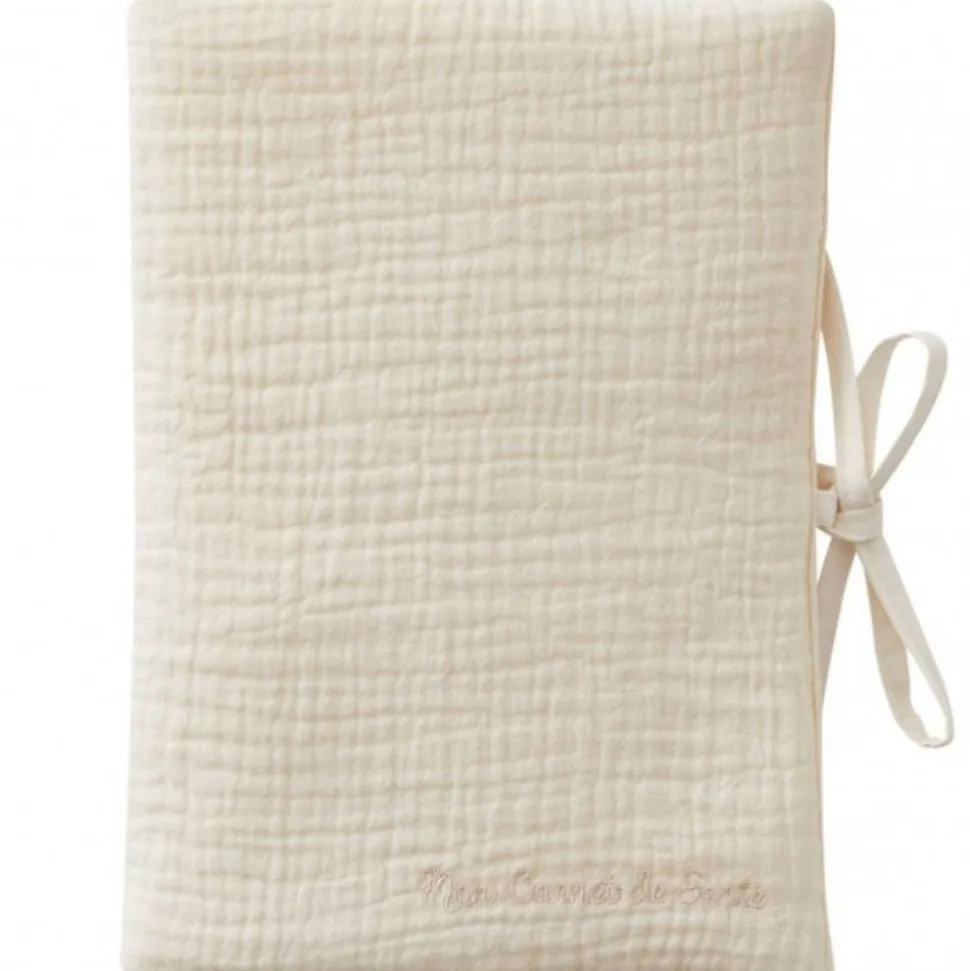 Protège carnet de santé gaze de coton mousse de lait