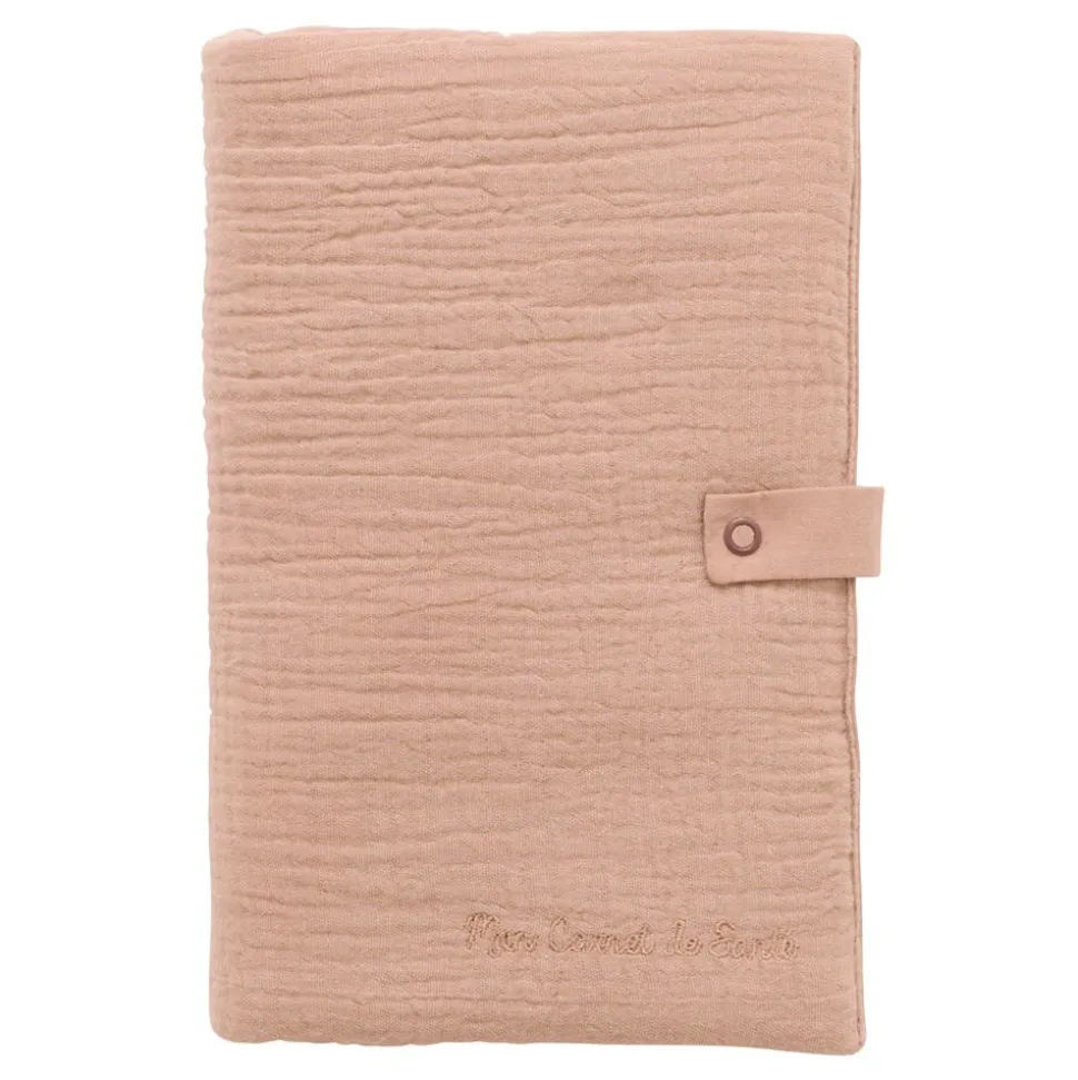 Protège carnet de santé gaze de coton mocha