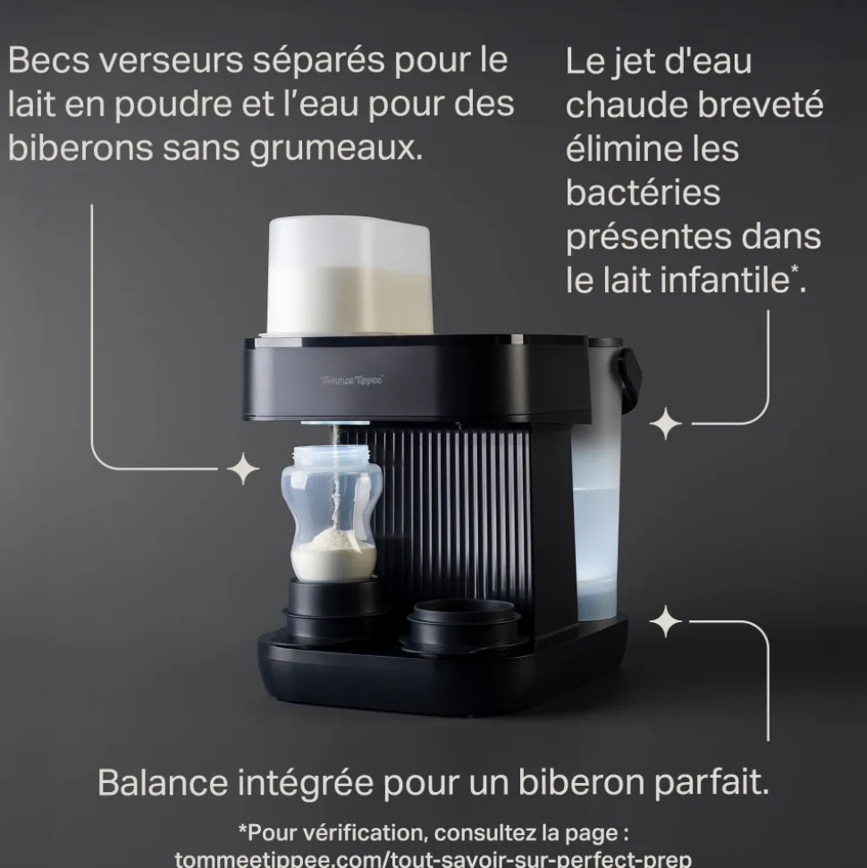 Préparateur de biberons perfect prep pro + 2 biberons advanced anti-colique 260 ml offerts