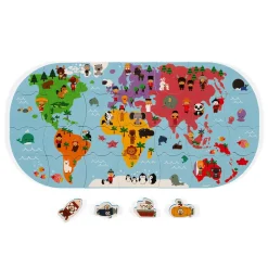 Puzzle de bain carte des explorateurs