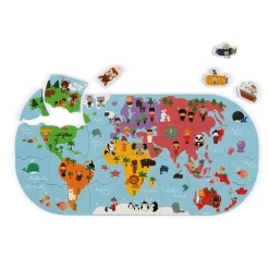 Puzzle de bain carte des explorateurs