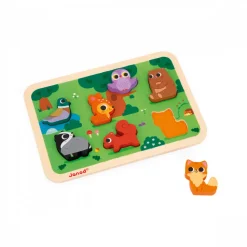 Puzzle en bois chunky animaux de la forêt 7 pièces